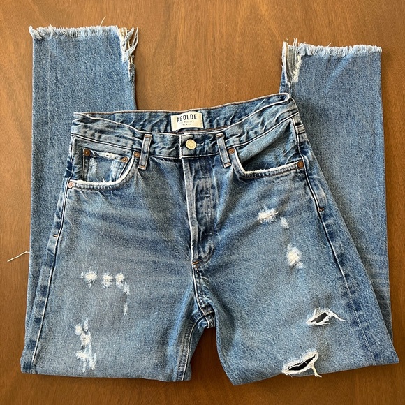AGOLDE Feel Good Distressed High Rise Jeans Size 25 - Picture 3 of 6